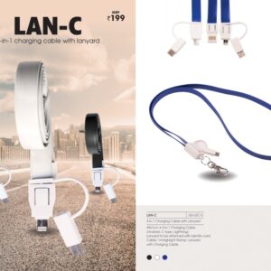 3-In-1 Charging Cable With Lanyard - LANtop corporate gifting companies in Bangalore C 