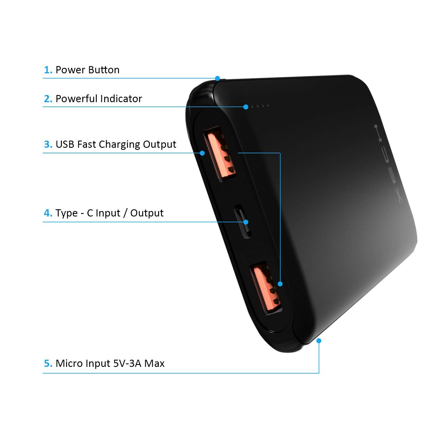 XECH 10000 mAh Power Bank Comet 18W PD Type - Personalized Business Gift