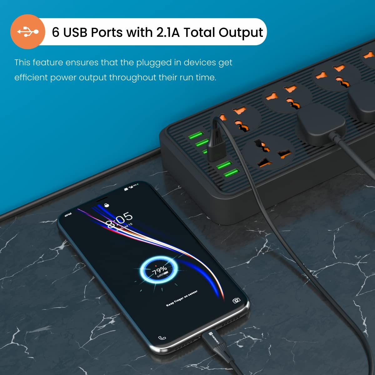 Portronics Power Plate 7 with 6 USB Port - business gift idea In Bangalore
