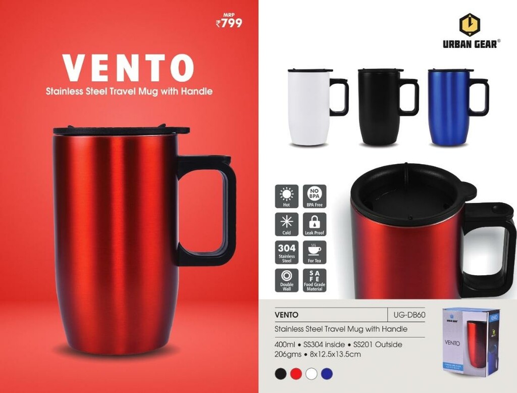 Stainless Steel Travel Mug With Handle VENTO