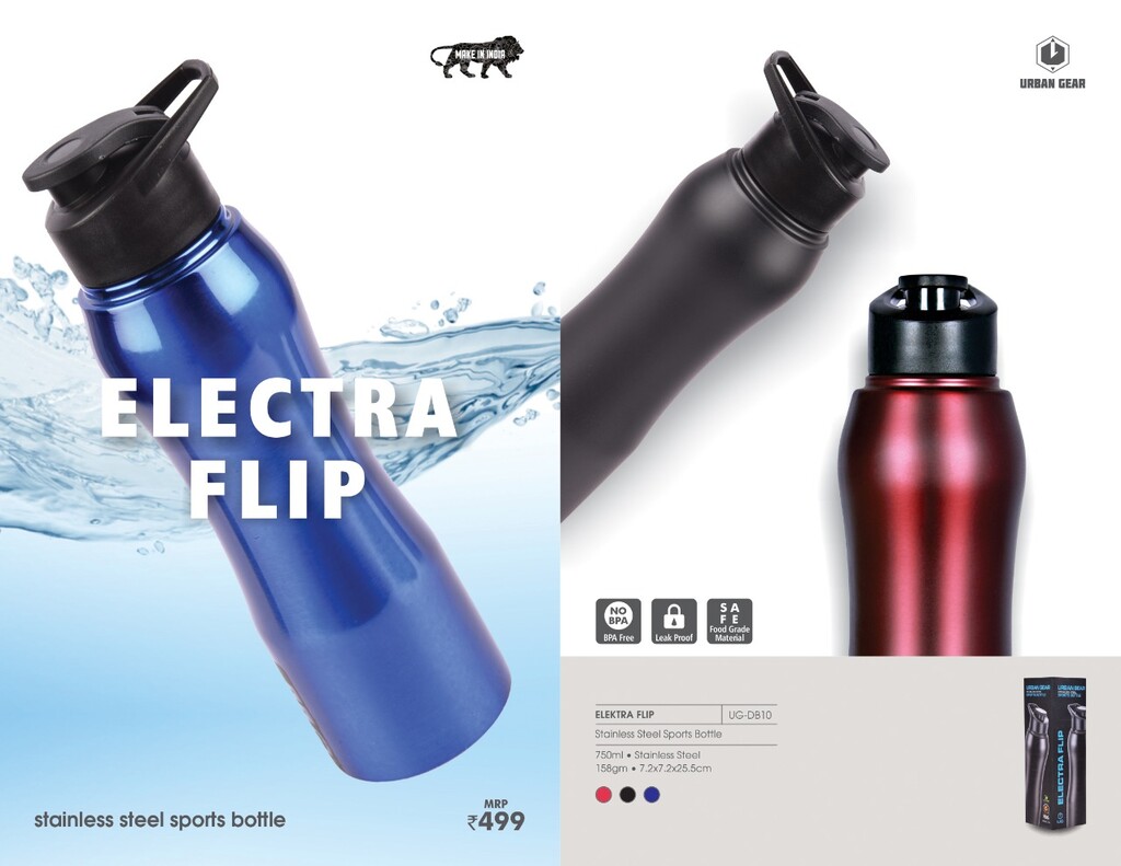 Stainless Steel Sports Bottle ELECTRA FLIP