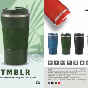 Stainless Steel Travel Mug With Silicon Grip  TMBLR