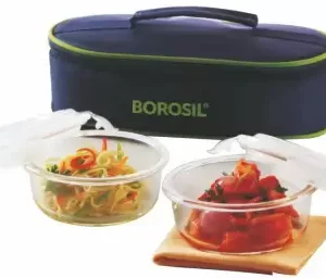 BOROSIL Round Glass - Lunch Box for Clients 