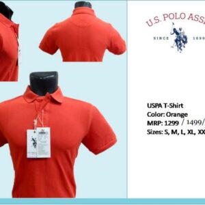 U S POLO ASSN Men Solid Polo Orange - Corporate T Shirt Companies in Bangalore 