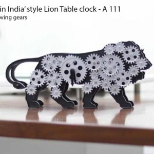 Lion Table Clock With Moving Gears