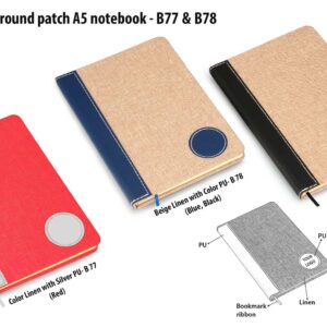 BROWN Linen with PU notebook