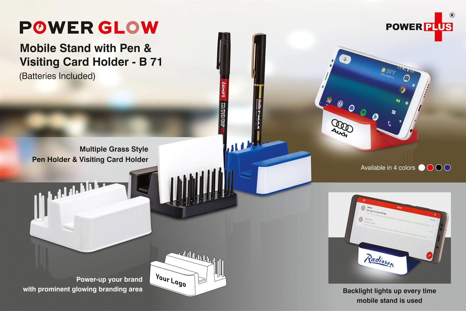 Power Glow Mobile stand with Pen
