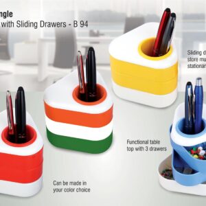 Table triangle - Pen stand with drawers as corporate gift in Bangalore