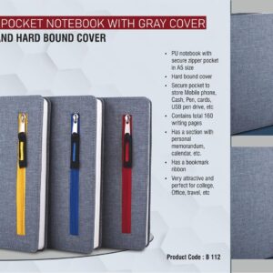 Zipper pocket notebook as corporate gift in Bangalore