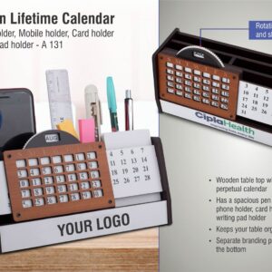 Wooden Lifetime calendar with Various Kind Of Holder