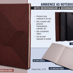 Ambience A5 Notebook With Memorandum & Bookmark Ribbon