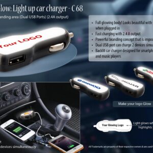 Brand Glow Light up car charger