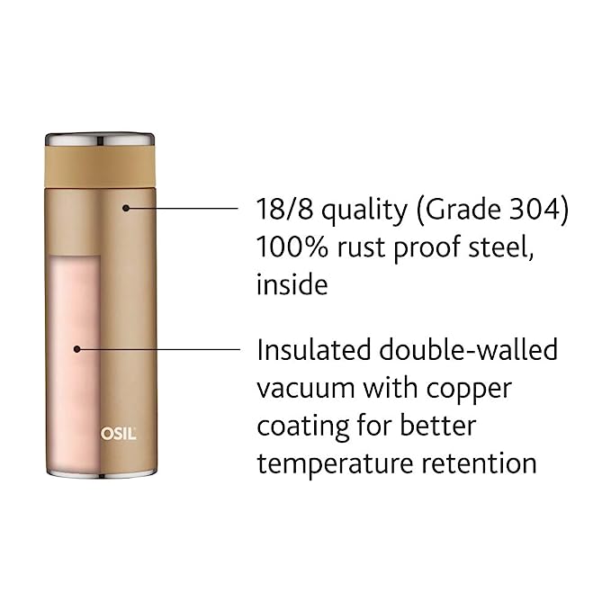 Borosil Travelsmart Rose Gold Hot n Cold SS Flask - Image 3