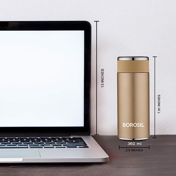 Borosil Travelsmart Rose Gold Hot n Cold SS Flask