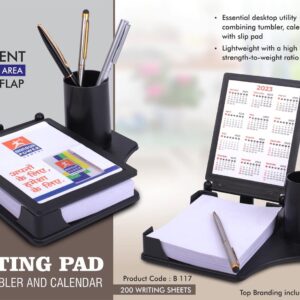 Writing pad with Tumbler and Calendar | 200 writing  sheets | Top Branding included