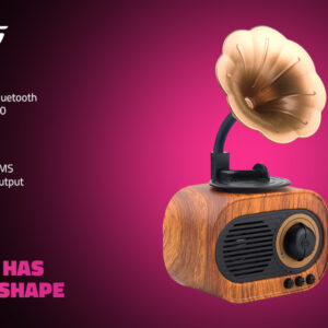Artis Retro Bluetooth speaker | 5W output | Hands-free calling | Supports USB, TF card & Aux inputs