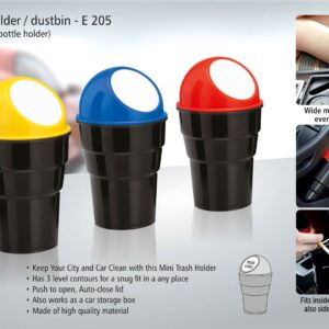 Car trash holder/dustbin (fits in car cup / bottle holder)