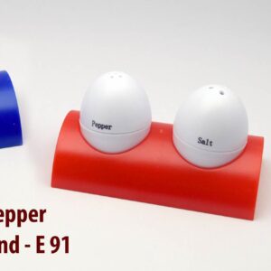 Egg shaped salt & pepper shaker set with stand
