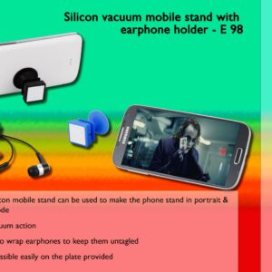 Silicon vacuum mobile stand with earphone holder