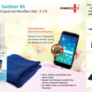 Power Plus Mobile sanitizer kit (Set of 50ml liquid  and microfibre cloth)