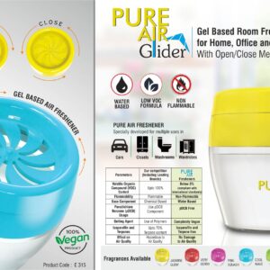 Pure Air Glider Gel based room freshener for  Home Office and Car