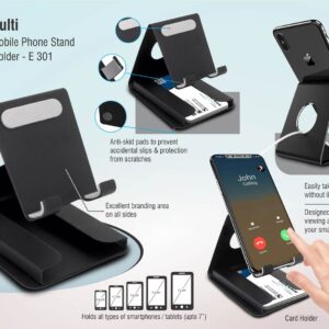 Metal multi mobile stand with Visiting card holder