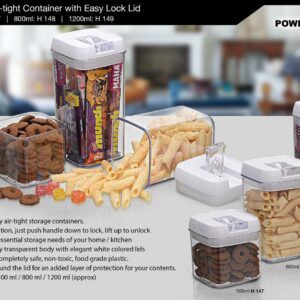 Crystal Air-tight Container with Easy Lock Lid