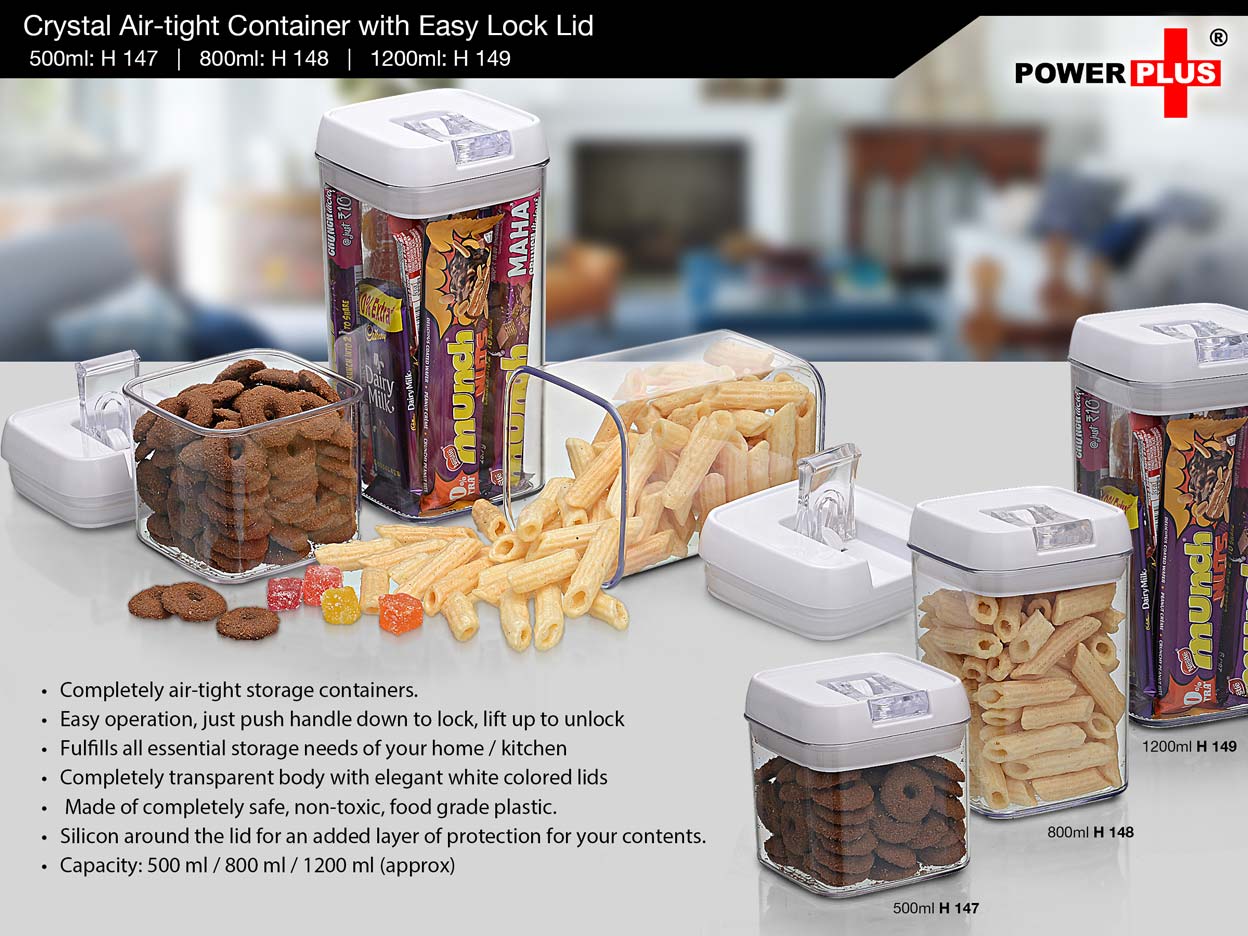 Crystal Air-tight Container with Easy Lock Lid