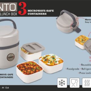 Bento Travel Lunch box with 3 plastic containers