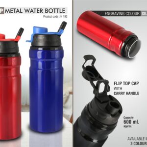 Flip top Metal water bottle