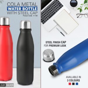 Cola Metal water bottle with steel cap