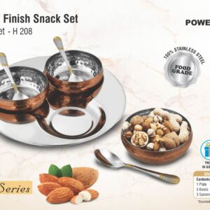 7 pc Copper finish Snack set
