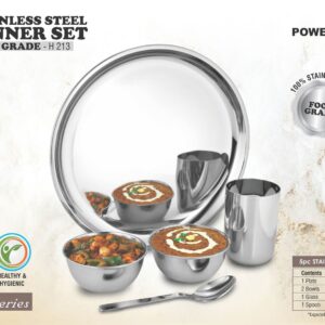 5 pc Stainless Steel Dinner set
