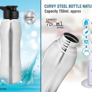 Curvy steel bottle Natural