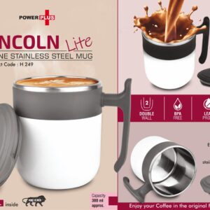 Lincoln 2 Tone Stainless steel Mug with Lid