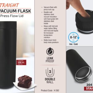 Straight Steel Vacuum Flask