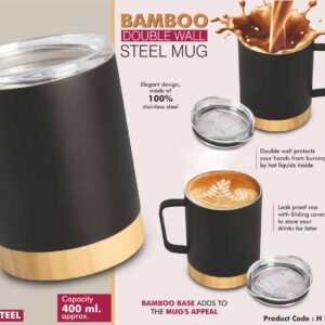 Bamboo Double wall Steel Mug