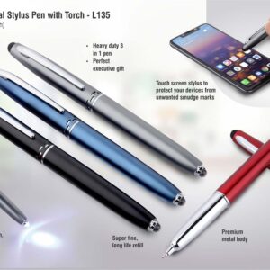 Daniel Metal stylus pen with torch