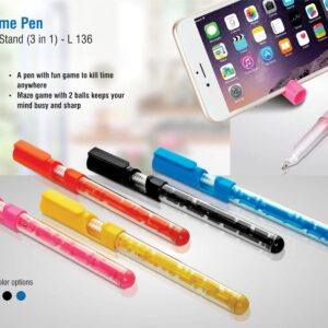 Maze game pen with mobile stand