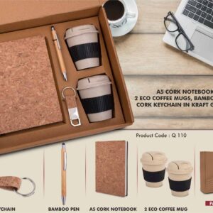 Eco set of cork notebook bamboo