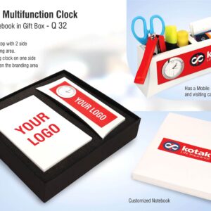 Set of Multifunction clock with notebook in gift box