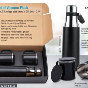 Set of Vacuum Flask with steel cups in Gift box