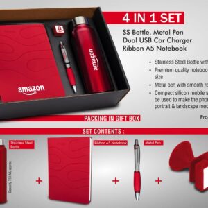 Set steel bottle metal pen