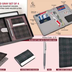 Tweed Gray set of multi use passport holder