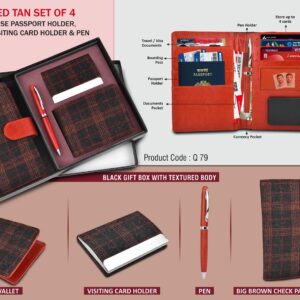 Tweed tan set of multi use passport holder