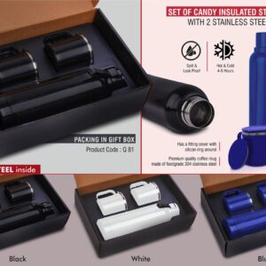 Set of candy insulated steel bottle