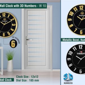 Bold white wall clock with 3D numbers