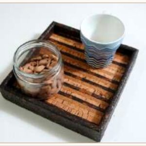 CORK STRIPED TRAY