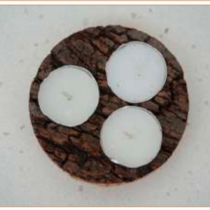 CORK BARK T-LIGHT ROUND