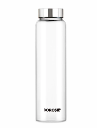 NEO GLASS BOTTLE WITH SILVER SS LID BOROSIL - Image 2